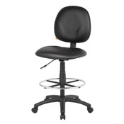 POKER CHAIR / DRAFTING STOOL WITH FOOTRING IN CARESSOFT LEATHER B1690-CS, B1690-CS